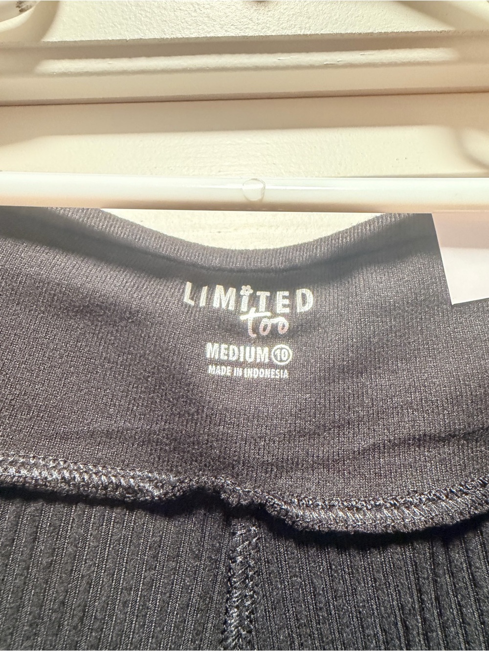 Limited Too Black Knit Pants with Metal Nameplate - Picture 3 of 4